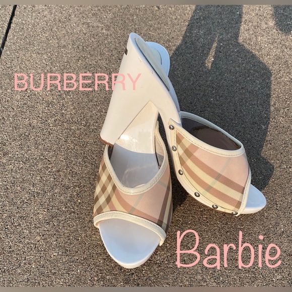 Burberry Pink Nova Check White Mules🔥Like New🔥Worn 1x🔥EU 39,🇺🇸8-8.5🌸Barbie - Picture 16 of 16